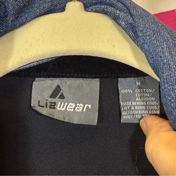 Liz Wear, Black Velvety Jacket with Classic Trucker Style. Size Medium. - Picture 3 of 8